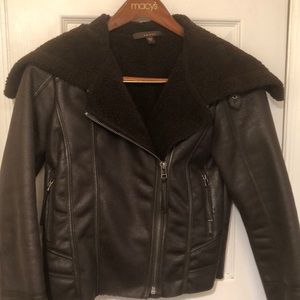 Brown faux leather jacket